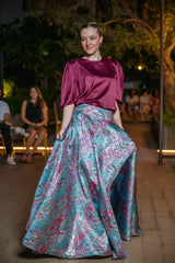 Skirt Lolli Jacquard Burgundy Astrology| تنورة Lolli