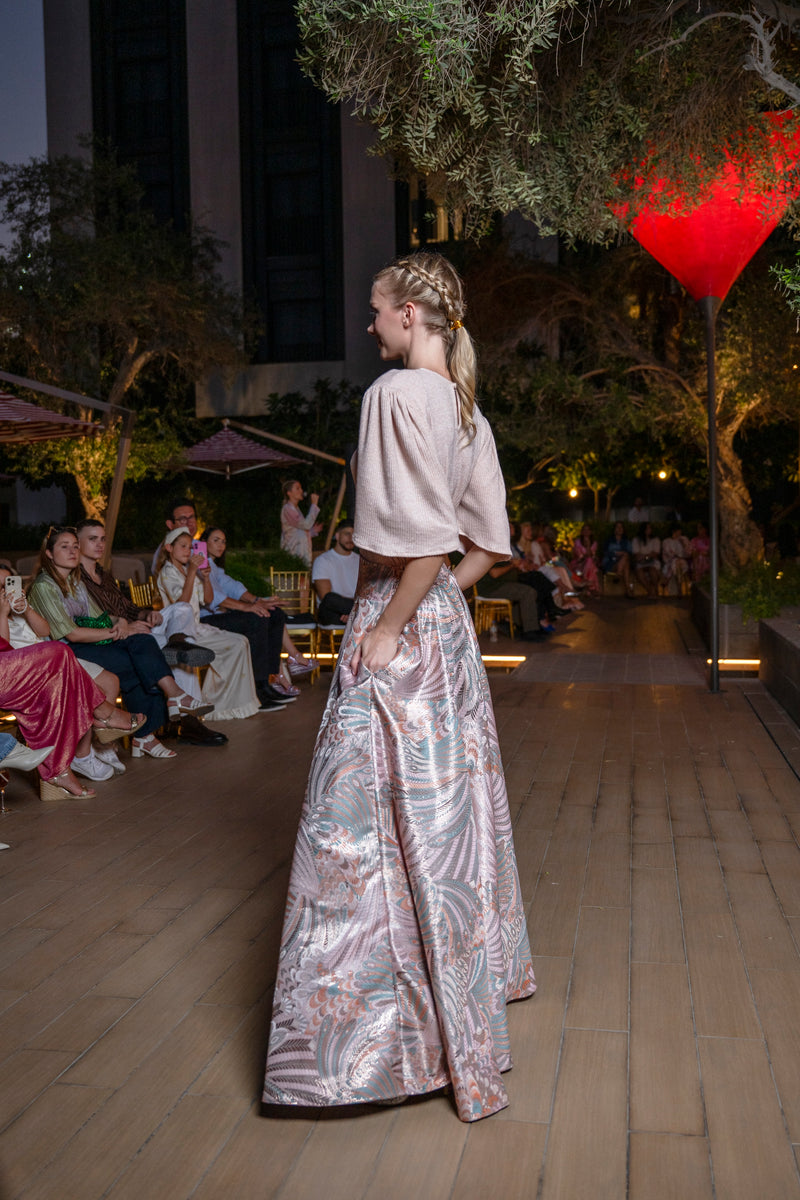 Skirt Lolli Jacquard Pink Astrology| تنورة Lolli