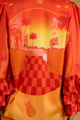 Shirt Castagnette 3 Ruffles Palm| بلوزة نسائية  Castagnette 3 Ruffles Palm