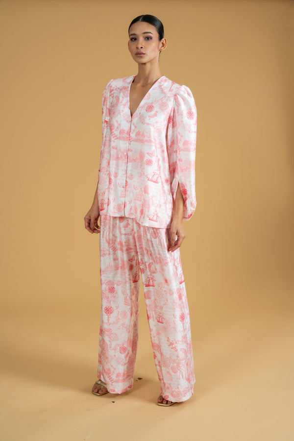 Trouser Jackomo Lace Jouy Light Pink|سروال Lace Jouy