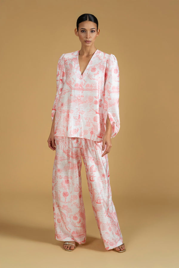 Trouser Jackomo Lace Jouy Light Pink|سروال Lace Jouy