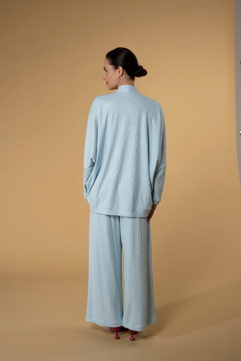 Trouser Jackomo Knitwear Light Blue|سروال Knit Light Blue