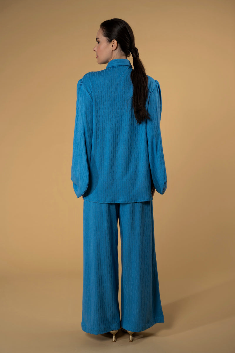 Shirt Curtis Knitwear Blue| بلوزة نسائية  Curtis Knit Blue