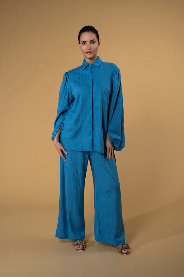 Shirt Curtis Knitwear Blue| بلوزة نسائية  Curtis Knit Blue