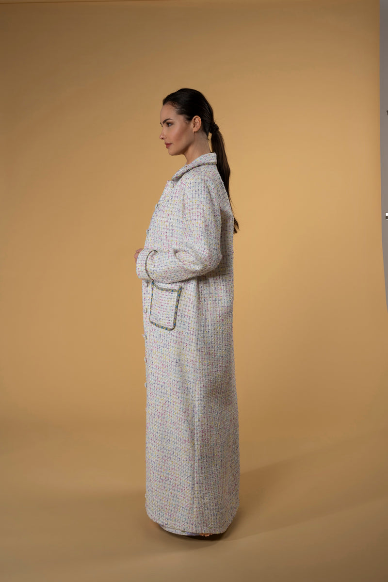 Tweed Coat Cardigan l |سترة Tweed Coat Cardigan Off White Multi