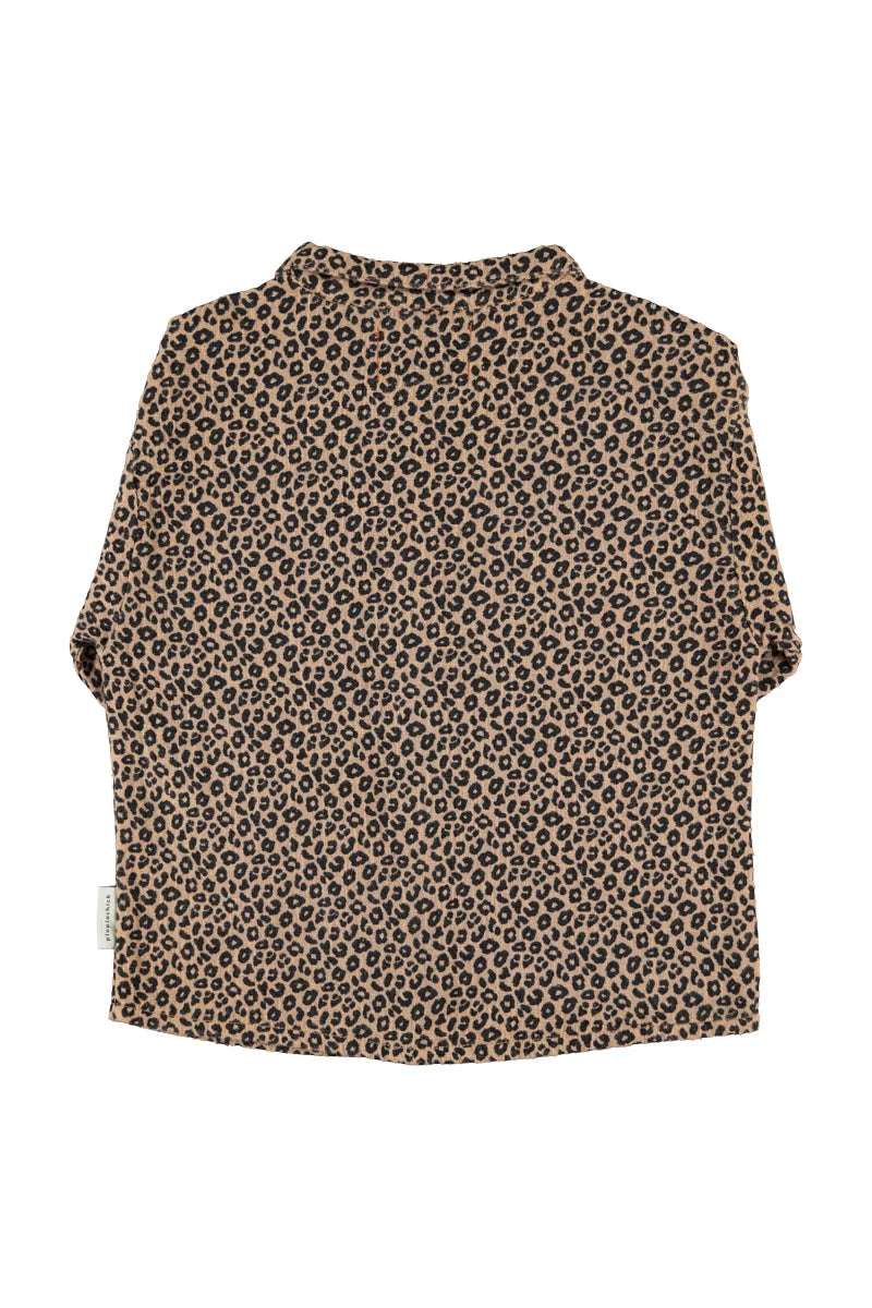 SHIRT BROWN W/ ANIMAL PRINT