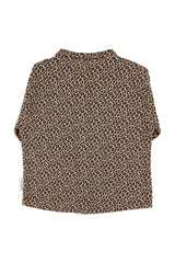 SHIRT BROWN W/ ANIMAL PRINT