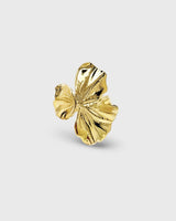 Elysia Medium Adjustable 24K Gold Flower Ring – Handcrafted French Luxury