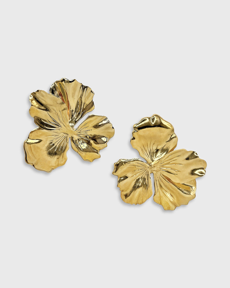 Nemesis Medium Gold Recycled 24K Earrings – Handcrafted Parisian Luxury