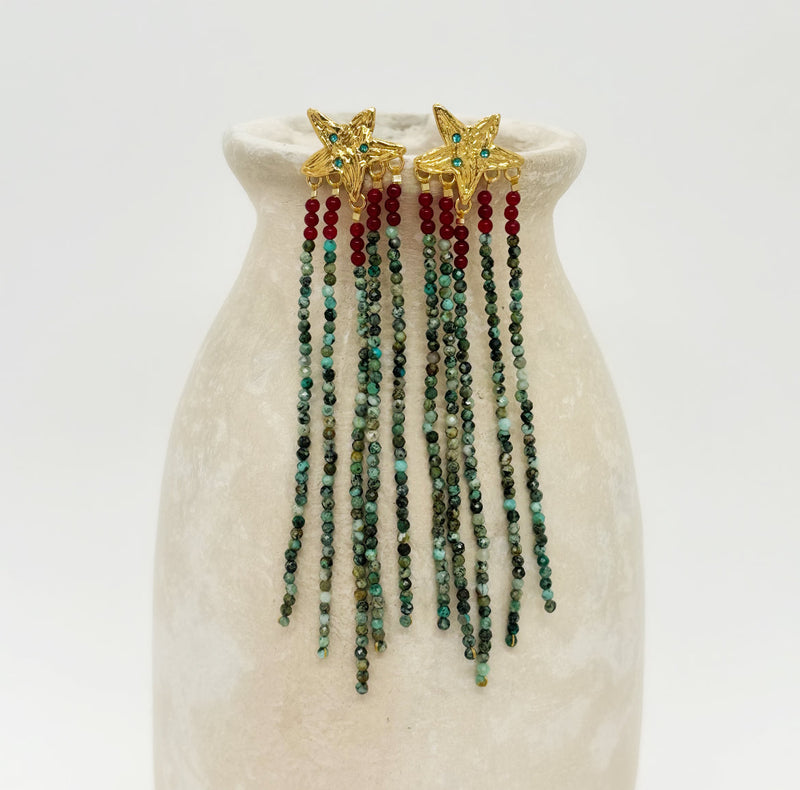Gold Plated Turquoise Earrings