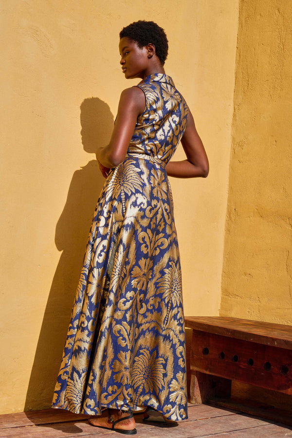Maxi Dress Sleeveless Gaia Golden Palms| فستان نسائي