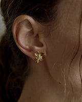 Elegant Nemesis Small Handcrafted 24K Recycled Gold Earrings