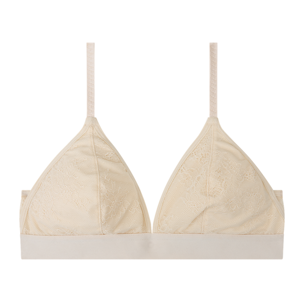 Darling Padded Off-White Lace Triangle Bralette for Ultimate Comfort & Style