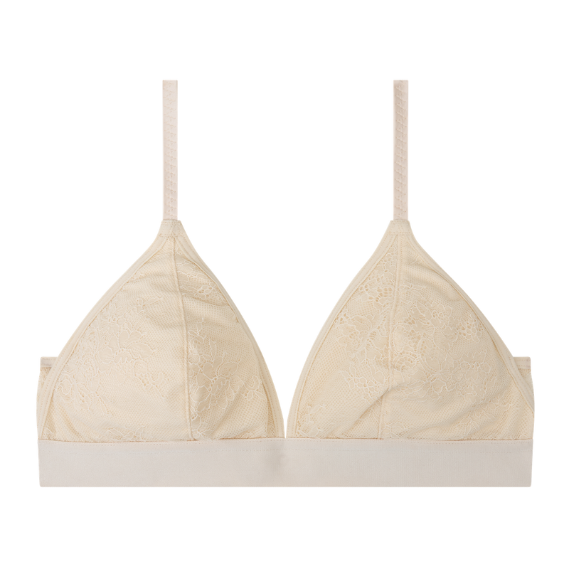 Darling Padded Off-White Lace Triangle Bralette for Ultimate Comfort & Style