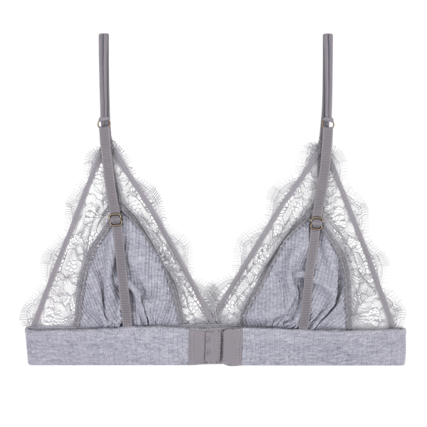 Delicate Love Lace Knitted Triangle Bralette, Comfortable Cotton Fabric, Elegant Trim