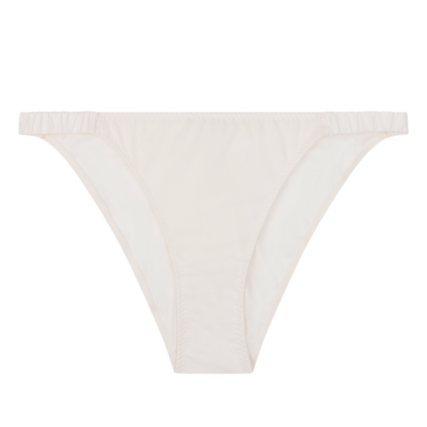 Rosie Mid-Waist Off-White Briefs - Soft Shiny Fabric, Smooth Comfort