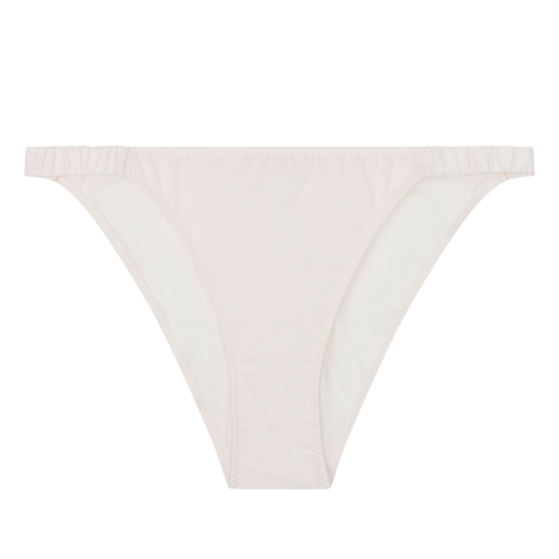 Rosie Mid-Waist Off-White Briefs - Soft Shiny Fabric, Smooth Comfort