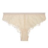 Gloria Mid-Waist Brazilian Lace Briefs - Elegant Off-White Delicate Design