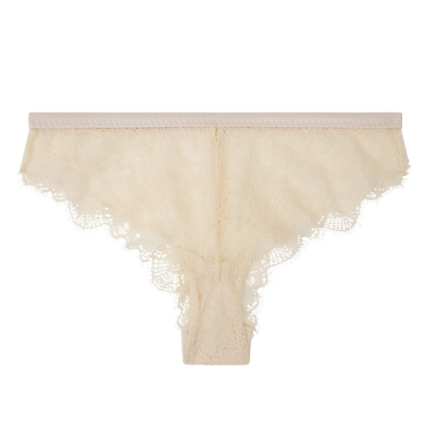 Gloria Mid-Waist Brazilian Lace Briefs - Elegant Off-White Delicate Design