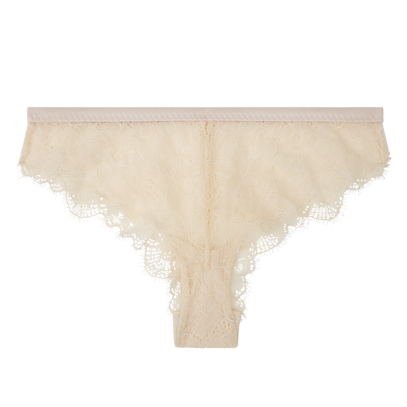 Gloria Mid-Waist Brazilian Lace Briefs - Elegant Off-White Delicate Design