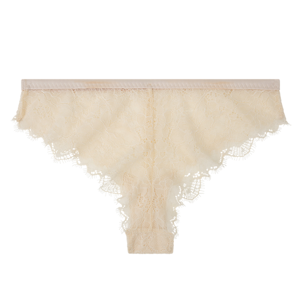 Gloria Mid-Waist Brazilian Lace Briefs - Elegant Off-White Delicate Design