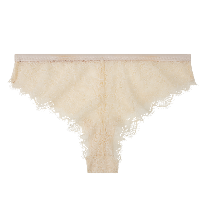 Gloria Mid-Waist Brazilian Lace Briefs - Elegant Off-White Delicate Design
