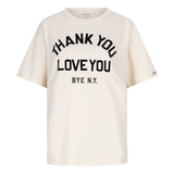 Josie Oversized Cotton Tee with 'Thank You Love You' Print, Relaxed Fit