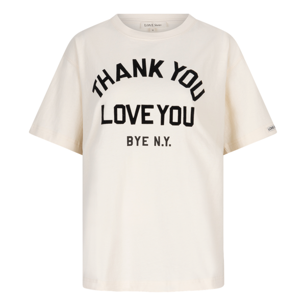 Josie Oversized Cotton Tee with 'Thank You Love You' Print, Relaxed Fit