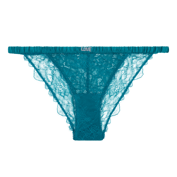 Wild Rose Teal Blue Mid-Waist Lace Briefs – Comfortable, Elegant Intimates