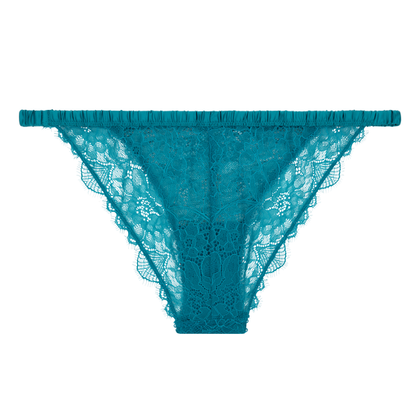 Wild Rose Teal Blue Mid-Waist Lace Briefs – Comfortable, Elegant Intimates