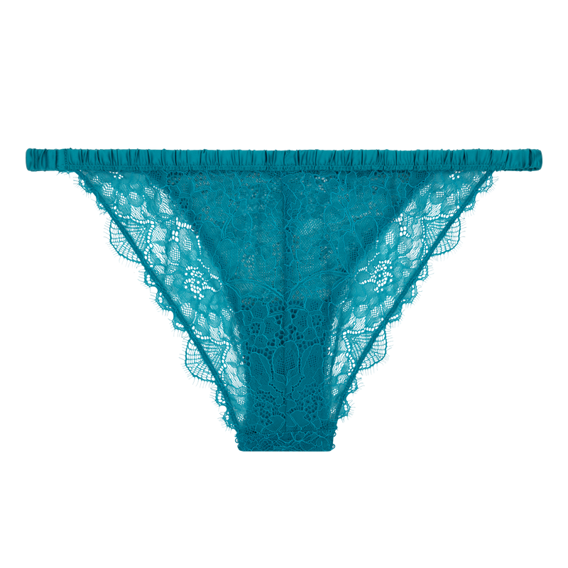 Wild Rose Teal Blue Mid-Waist Lace Briefs – Comfortable, Elegant Intimates