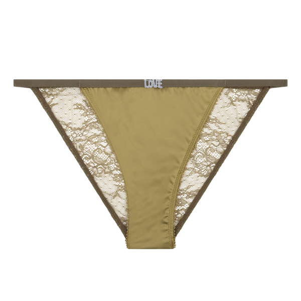 Rosie Mid-Waist Green Lace Bikini Briefs - Soft Fabric, Elegant Fit, Comfortable