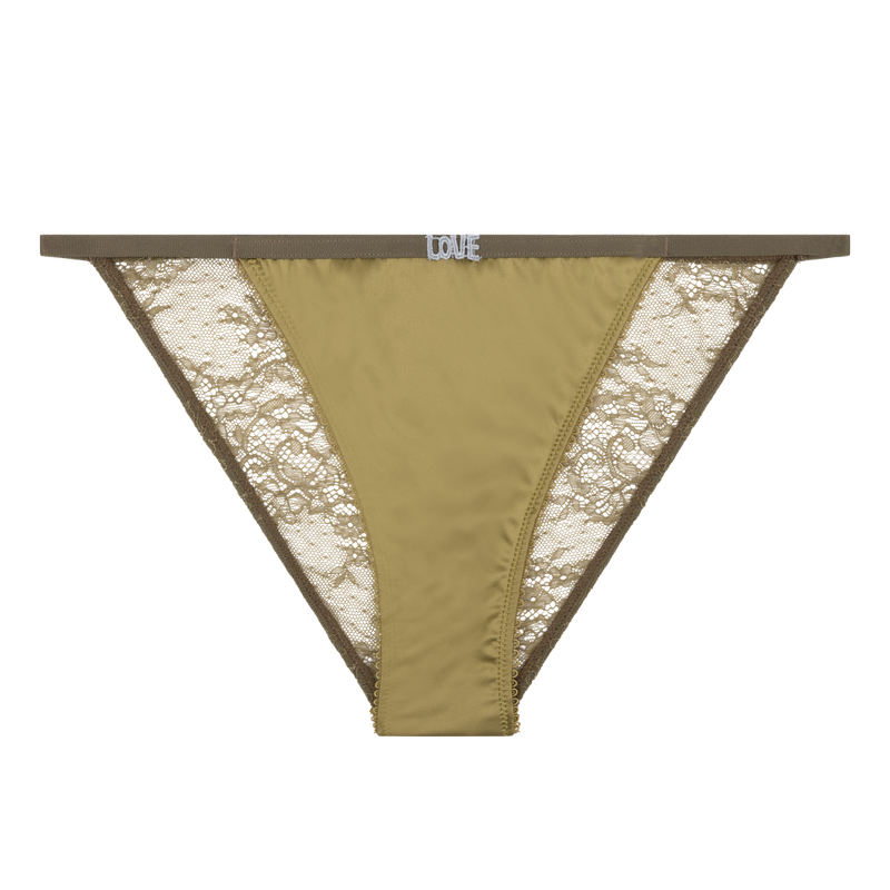 Rosie Mid-Waist Green Lace Bikini Briefs - Soft Fabric, Elegant Fit, Comfortable