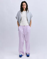 Theodore Relaxed Wide-Leg Pyjama Pants - Soft Pink Stripe Cotton