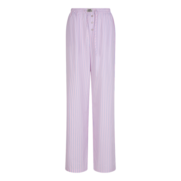 Theodore Relaxed Wide-Leg Pyjama Pants - Soft Pink Stripe Cotton