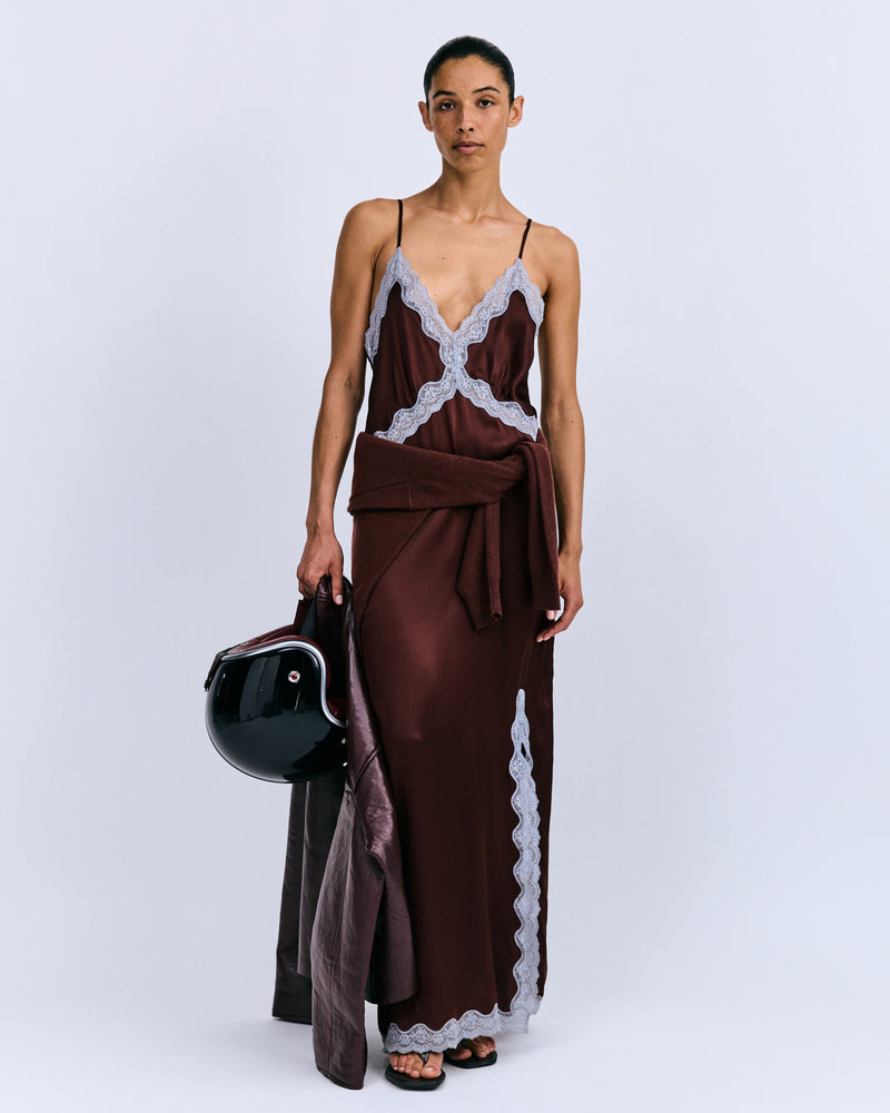Luxurious Mist Silk Long Slip Dress for Women - Elegant Drapey Fit