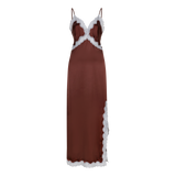 Luxurious Mist Silk Long Slip Dress for Women - Elegant Drapey Fit