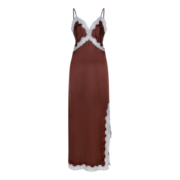 Luxurious Mist Silk Long Slip Dress for Women - Elegant Drapey Fit