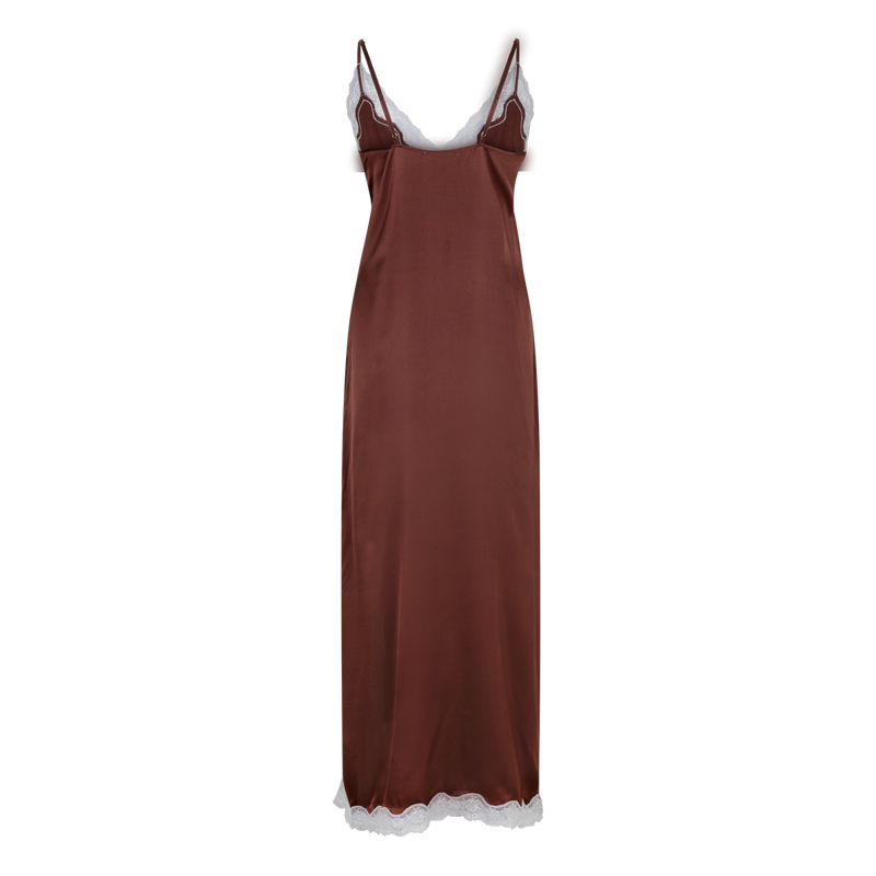 Luxurious Mist Silk Long Slip Dress for Women - Elegant Drapey Fit