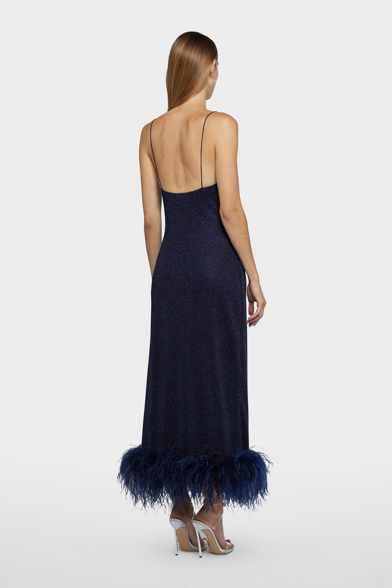 Oseree Lumière Plumage Slip Dress