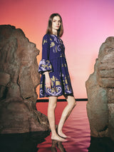 Louis Crown Short Dress Navy Blue | فستان نسائي