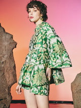 Palm Tree Blouse Green | أعلى قميص المرأة