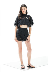 Shirt Koufonisi Petunia Crop  Althea  Black | أعلى النساء