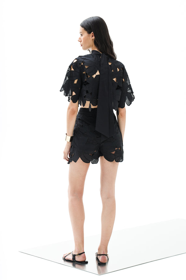 Shirt Koufonisi Petunia Crop  Althea  Black | أعلى النساء
