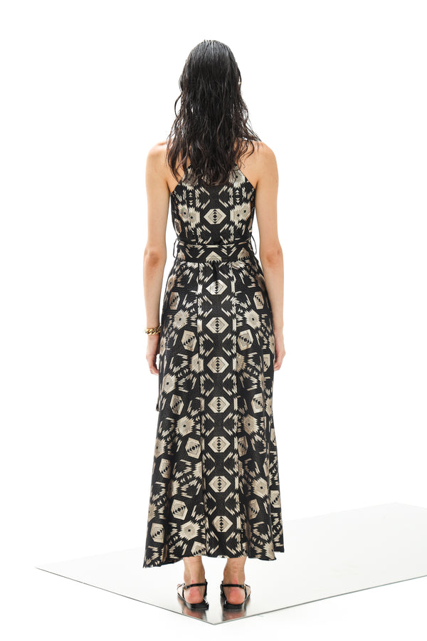 Maxi Dress Althea Square Gold Black| فستان نسائي
