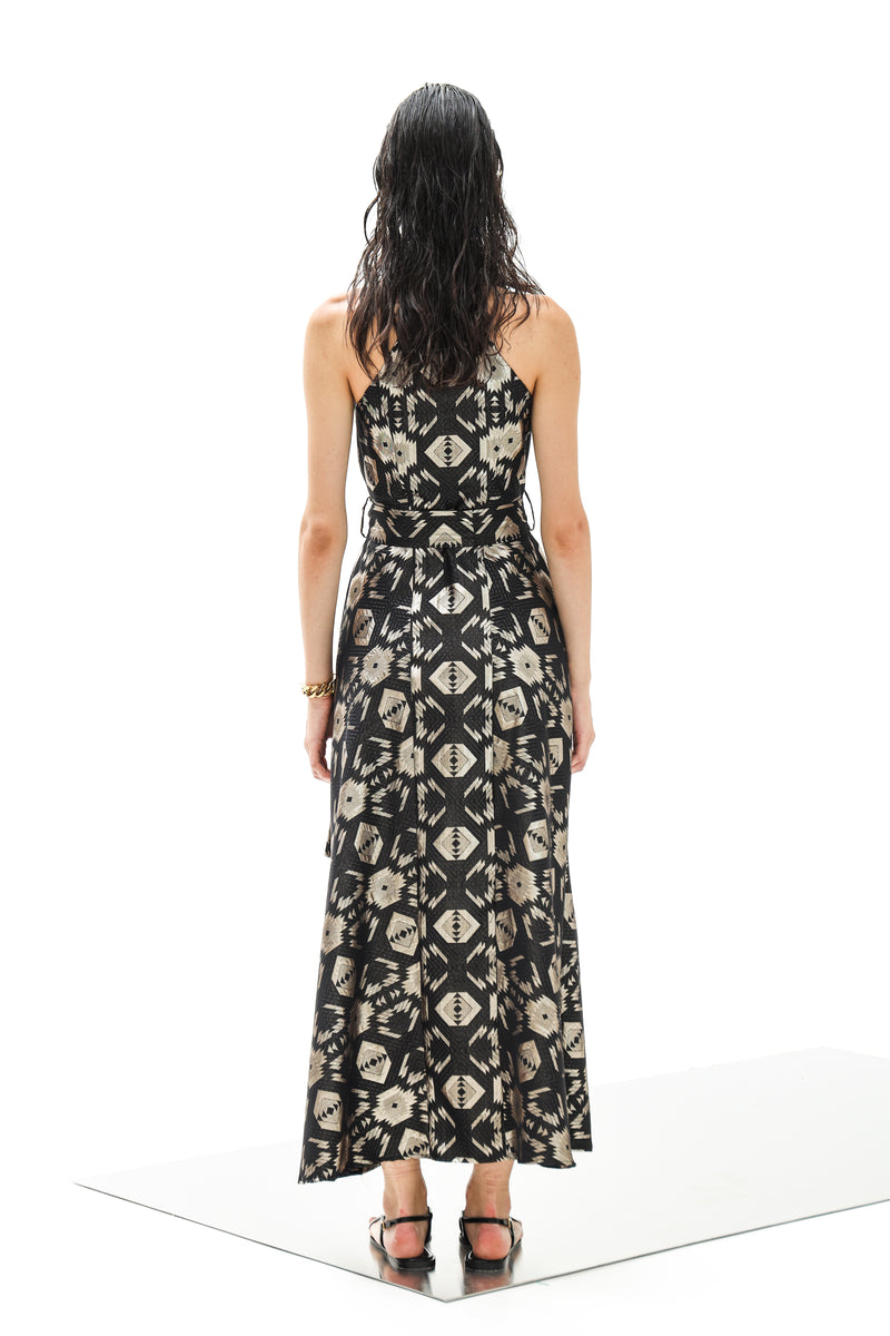 Maxi Dress Althea Square Gold Black| فستان نسائي
