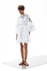 Shirt Dress Xanthippe Petunia Short Lace Althea White | فستان نسائي