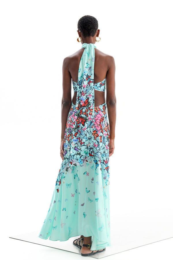 Dress Ersa Cut Out Butterflies Althea Aqua| فستان نسائي