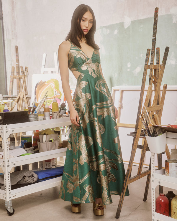 Cut Out Thessala Emerald Callisto| فستان نسائي