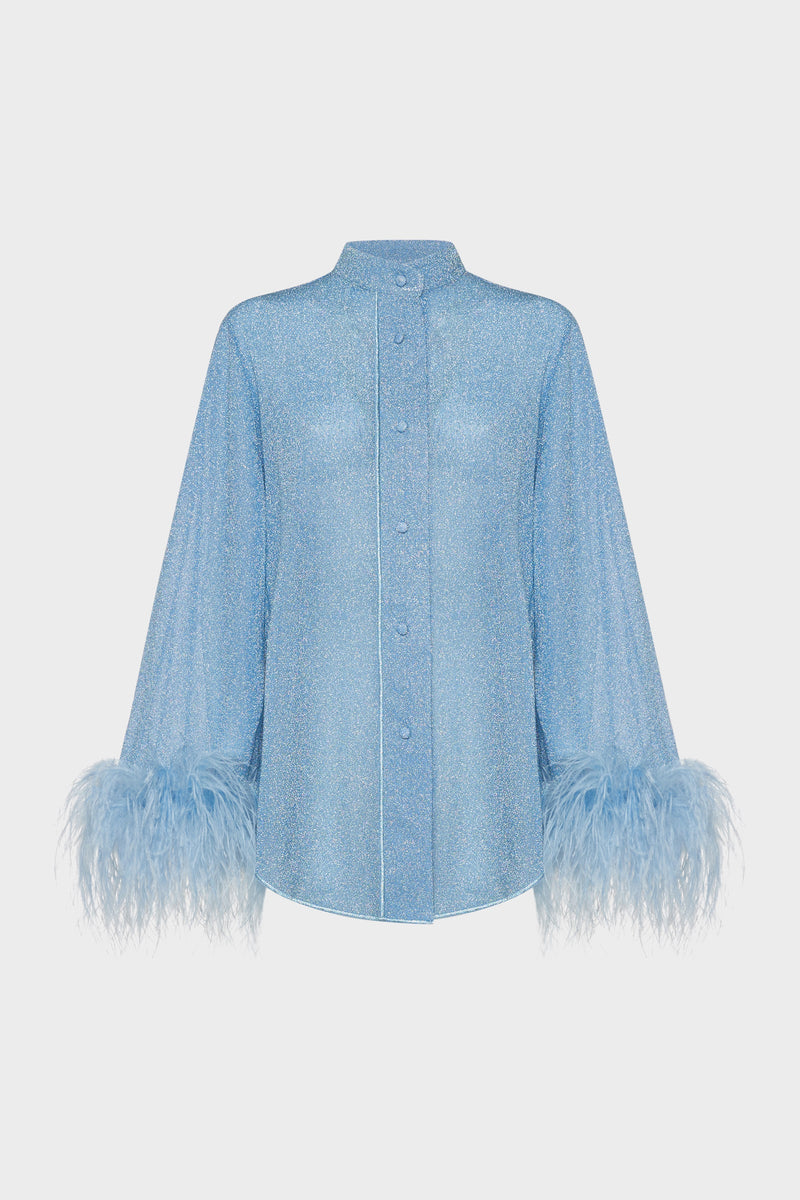 LUMIERE PLUMAGE LONG SHIRT Crystal | قميص علوي نسائي